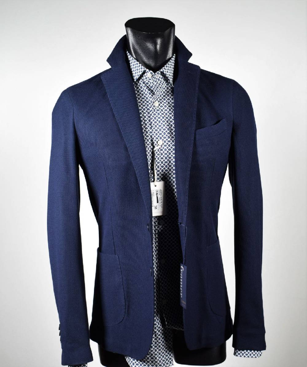 Framer Made in Italy Giacca framer informale blu sfoderata slim fit Economico