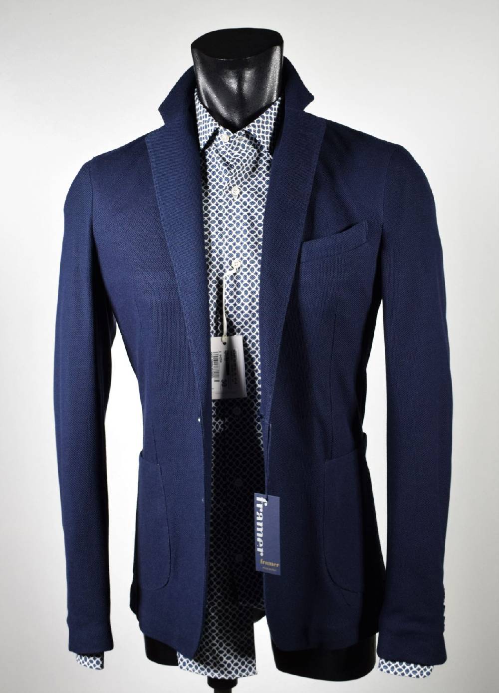 Framer Made in Italy Giacca framer informale blu sfoderata slim fit Economico