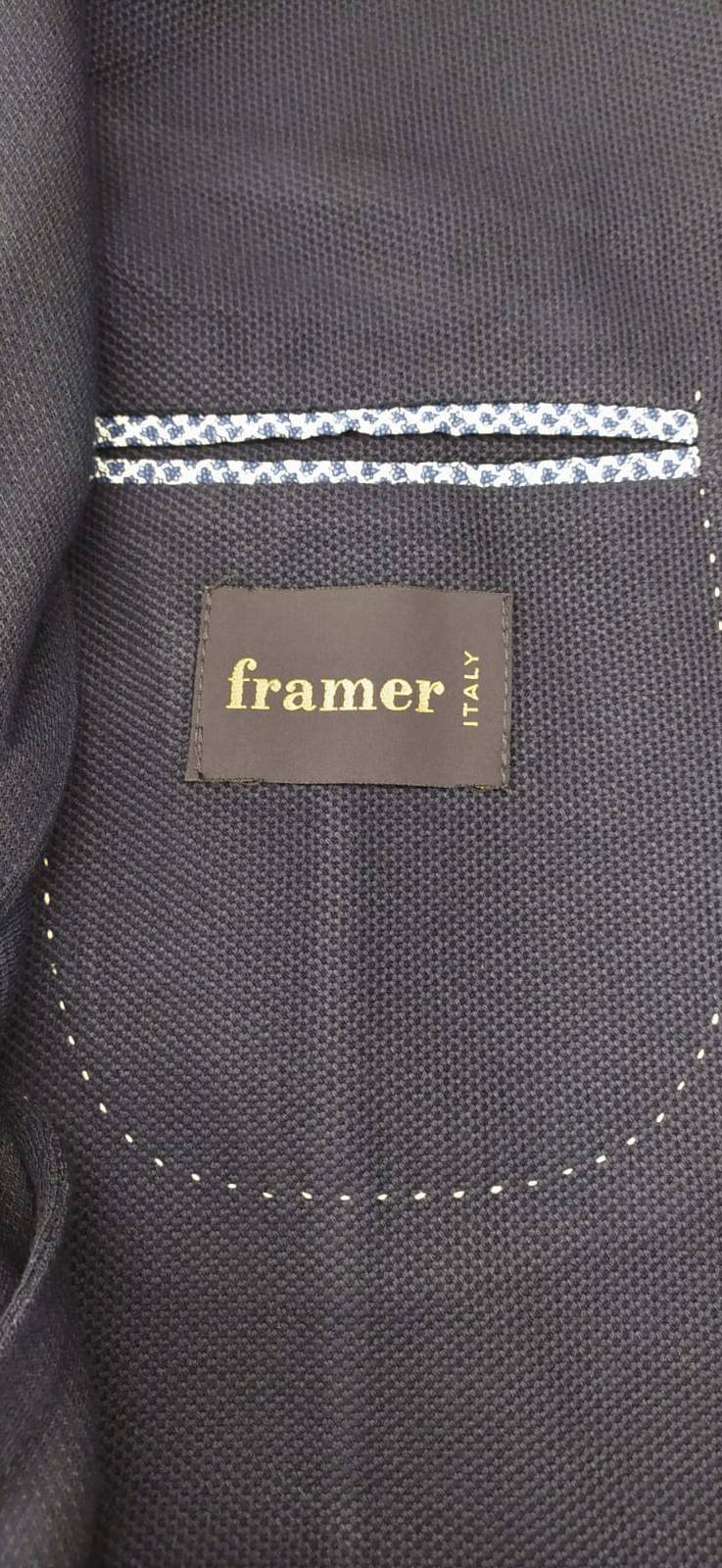 Framer Made in Italy Giacca framer informale blu sfoderata slim fit Economico