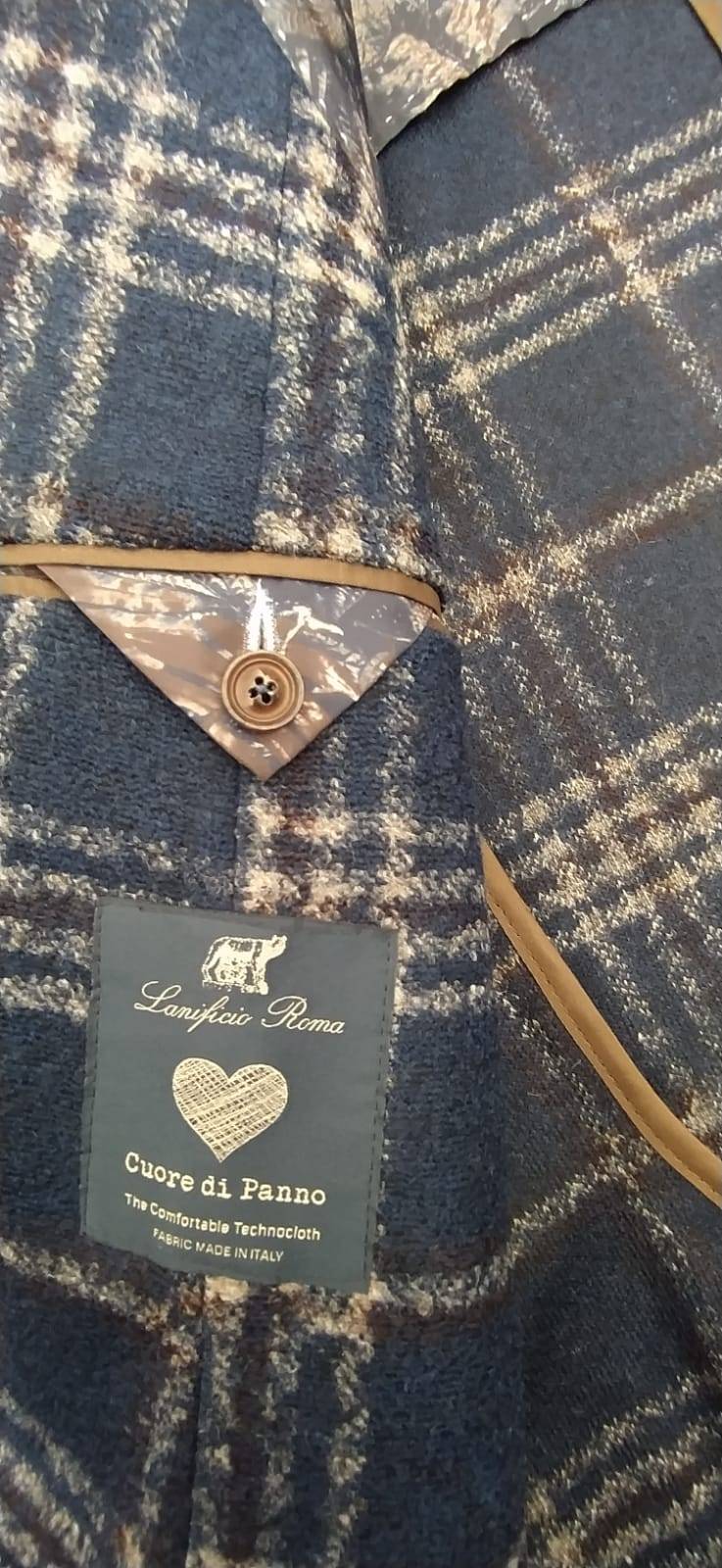 Digel Giacca blu a quadri digel in jersey sfoderata modern fit In Vendita