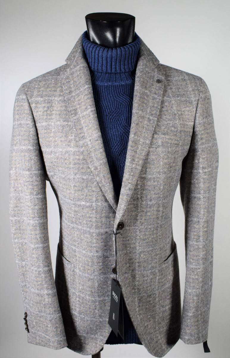 Digel Giacca beige a quadri digel in jersey sfoderata Offerte