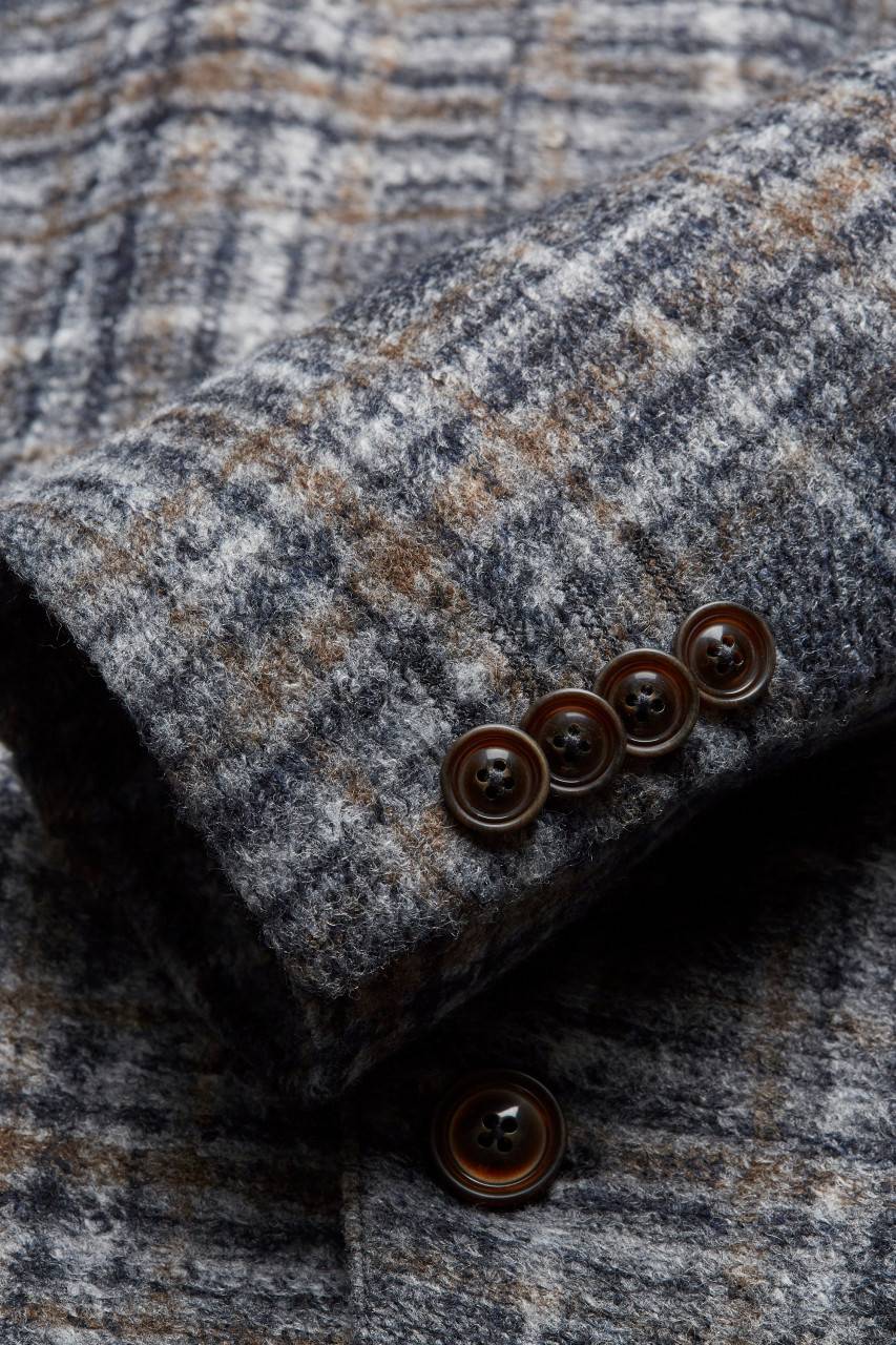Digel Giacca digel slim fit grigio a quadri in jersey Vendita Calda
