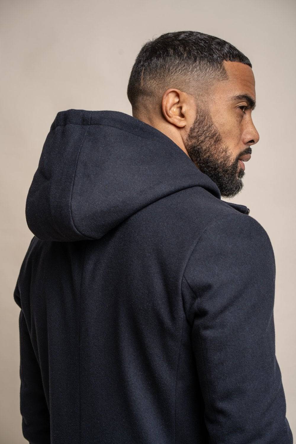 House of Cavani Cappotto cavani blu con cappuccio slim fit Fino al 50% di sconto