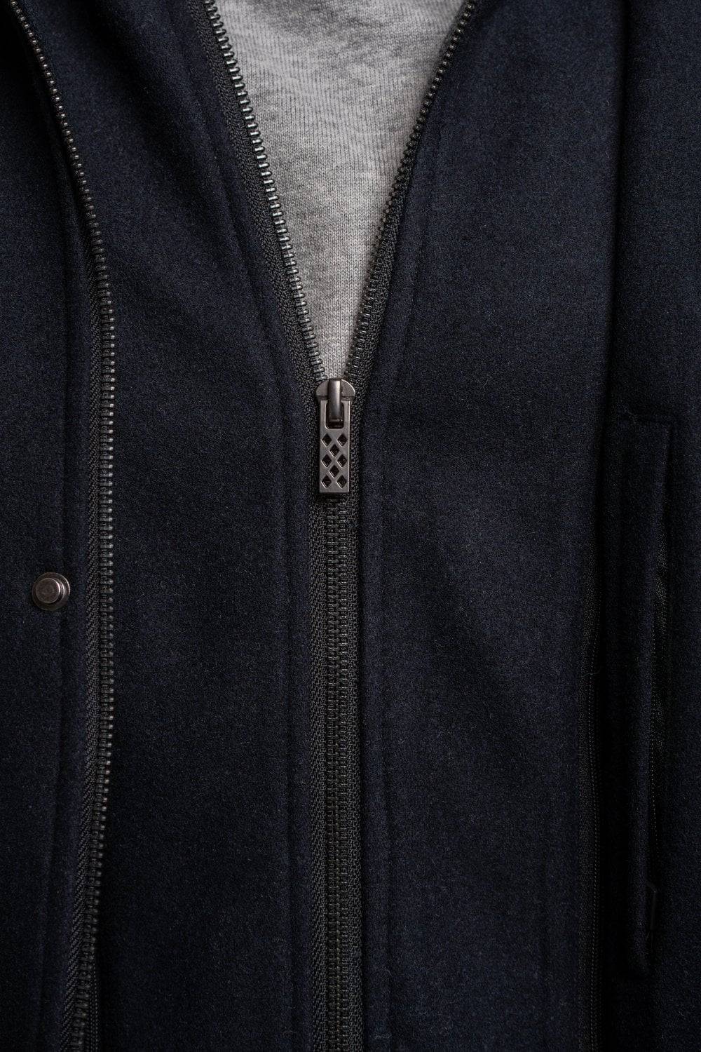House of Cavani Cappotto cavani blu con cappuccio slim fit Fino al 50% di sconto
