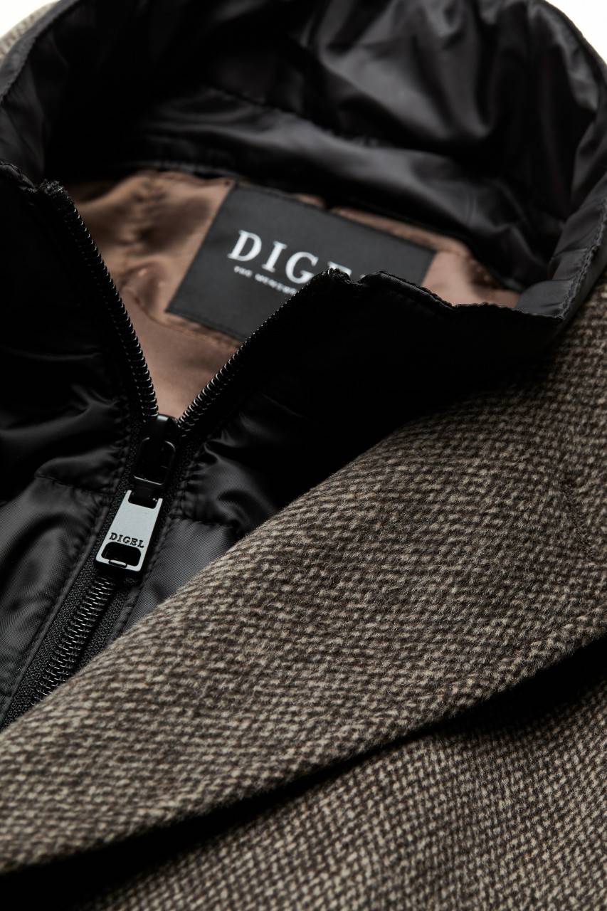 Digel Cappotto marrone digel con pettorina antivento staccabile Sottocosto