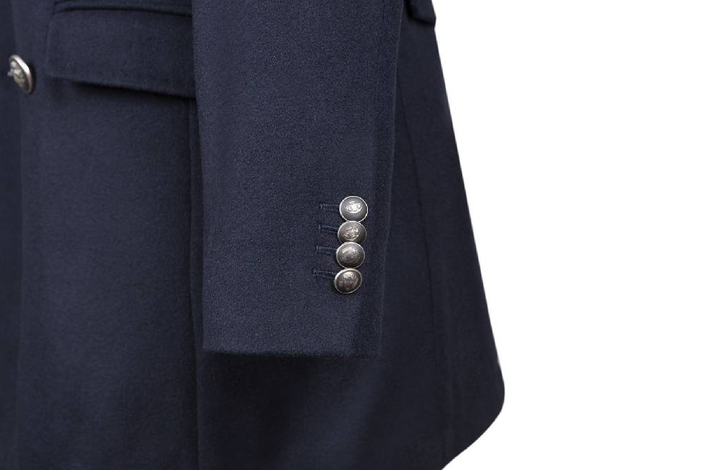 Simbols Cappotto blu doppiopetto sfoderato simbols misto cashmere Sconto