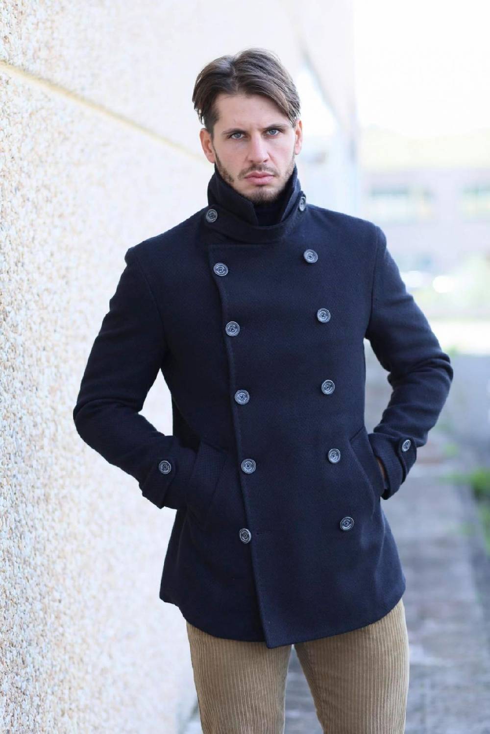 Falko Rosso Peacoat cappotto giaccone moda slim fit falko rosso Offerta