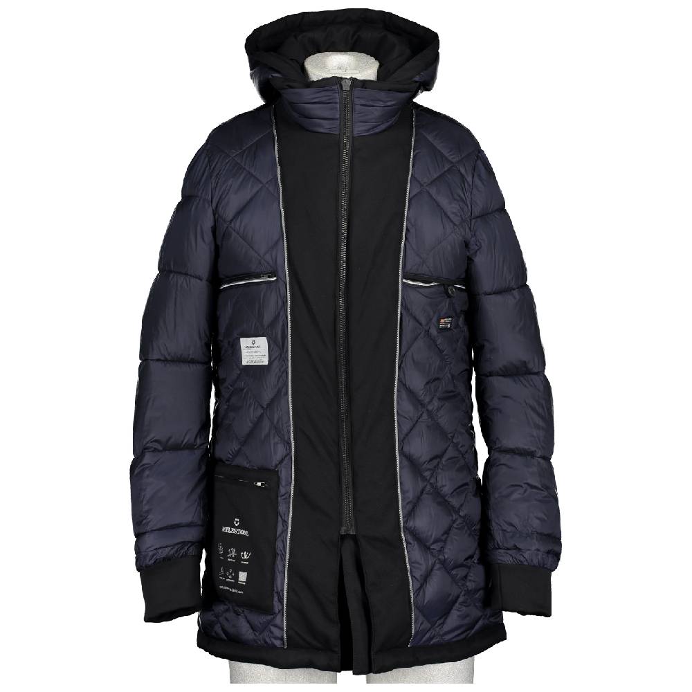 Milestone Parka blu milestone impermeabile con cappuccio staccabile Economico