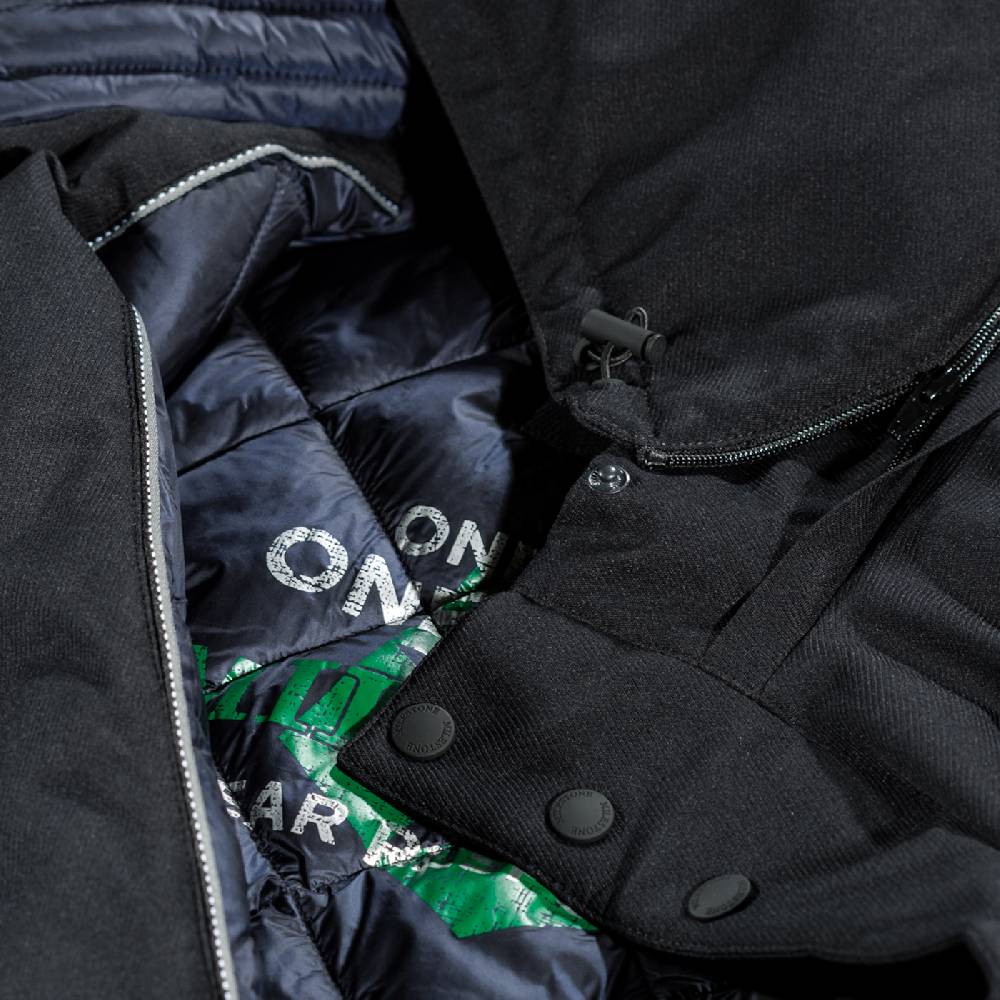 Milestone Parka blu milestone impermeabile con cappuccio staccabile Economico