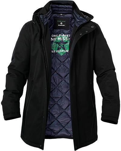 Milestone Parka blu milestone impermeabile con cappuccio staccabile Economico