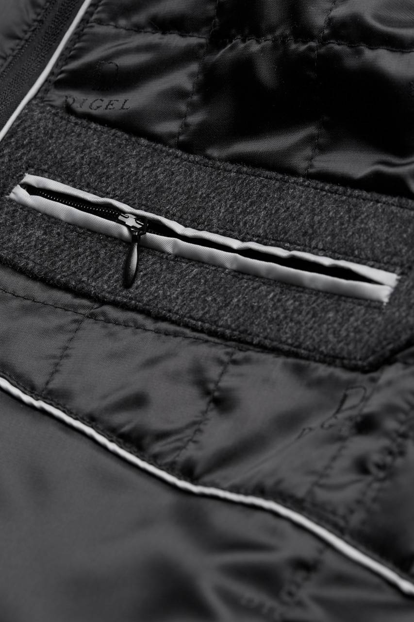 Digel Cappotto grigio scuro digel con pettorina antivento staccabile Enormi sconti