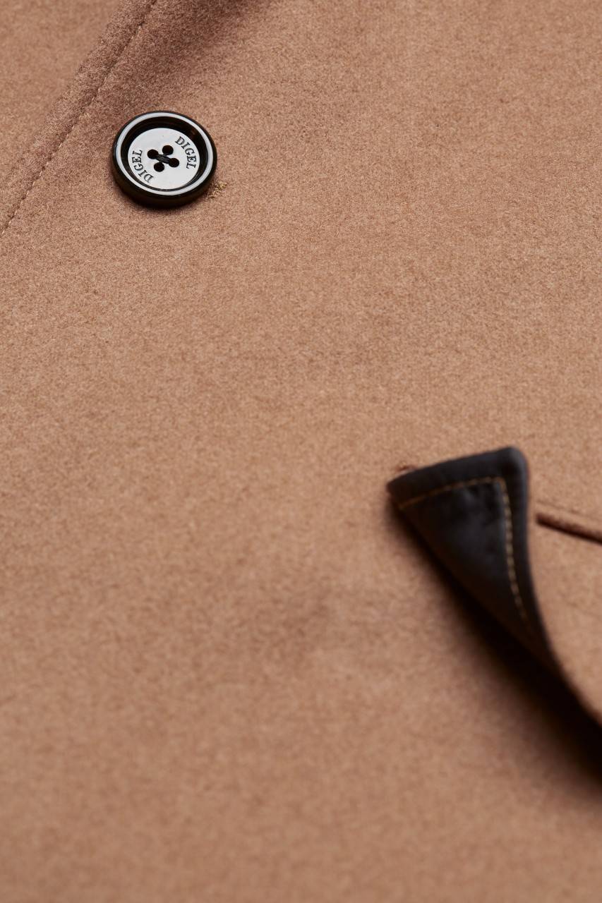 Digel Cappotto cammello digel con pettorina antivento staccabile In Vendita