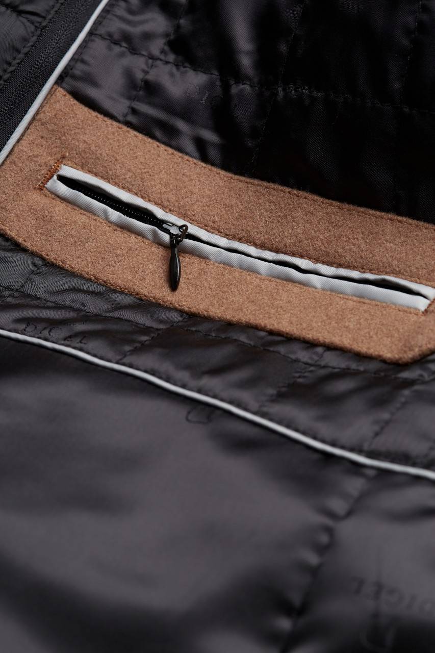 Digel Cappotto cammello digel con pettorina antivento staccabile In Vendita