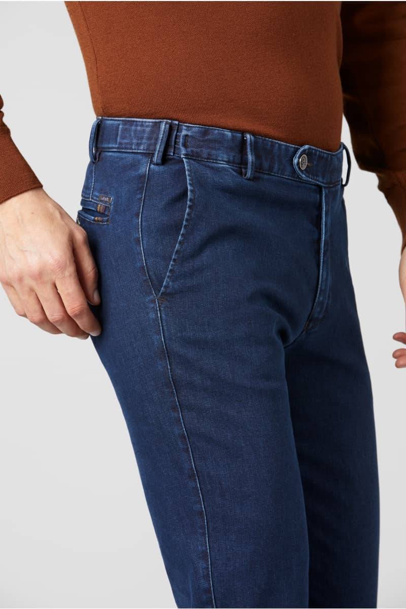 Meyer Pantalone in denim flex meyer blu stone modern fit Negozi Online