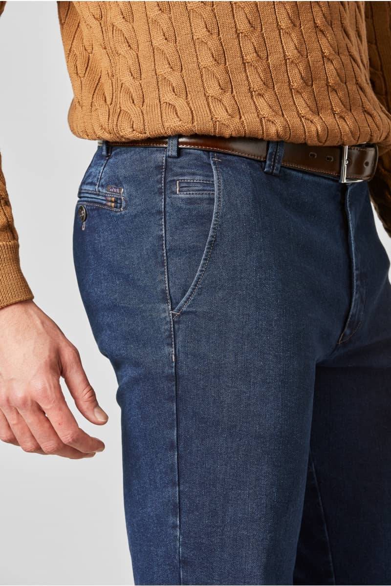 Meyer Pantalone meyer in denim blu stone super stretch regular fit Acquista Ora