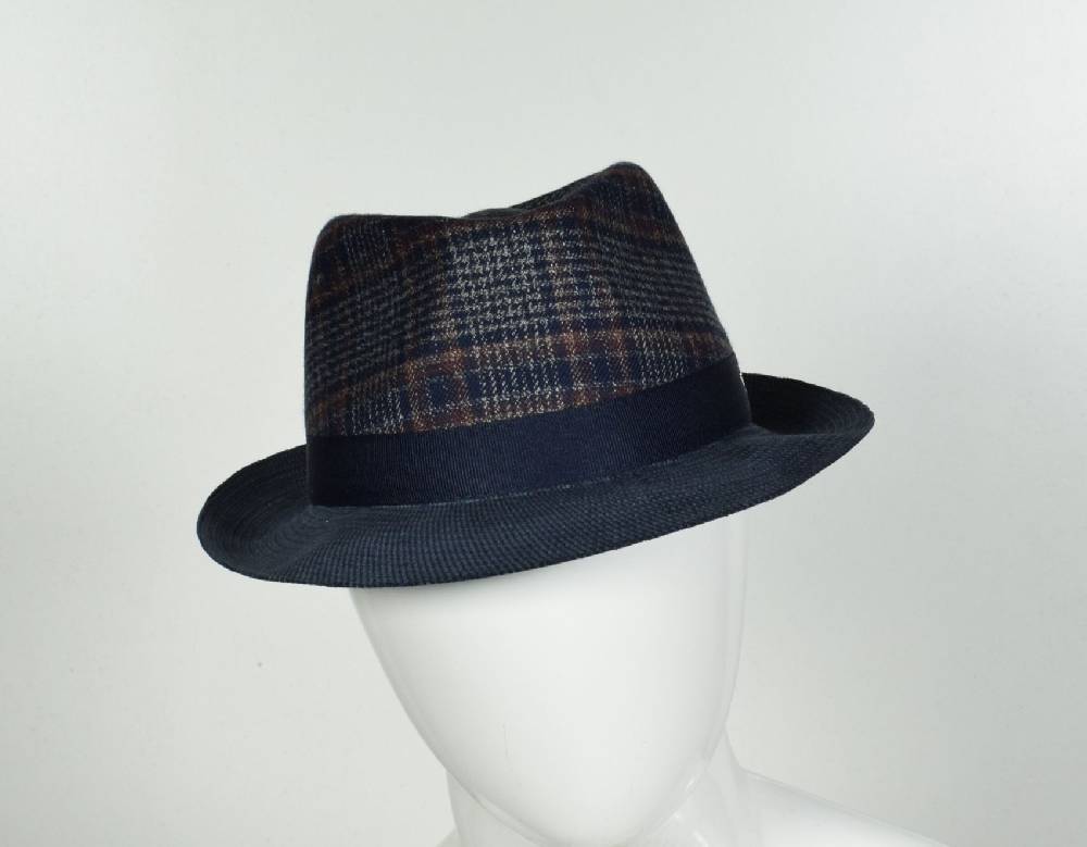 Panizza Cappello trilby panizza blu a quadri Affare Del Giorno