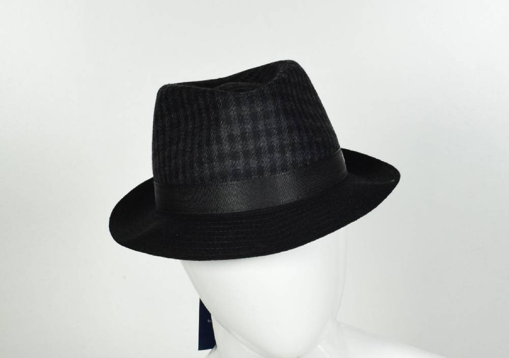 Panizza Cappello trilby panizza grigio a quadri Prezzo Ridotto
