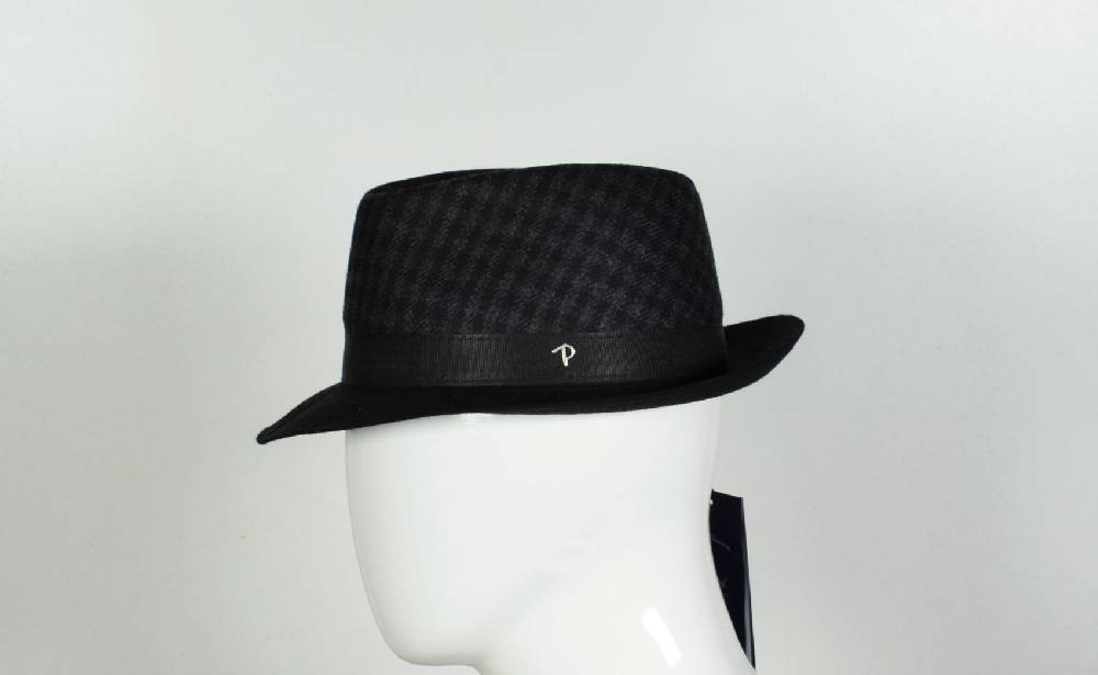 Panizza Cappello trilby panizza grigio a quadri Prezzo Ridotto