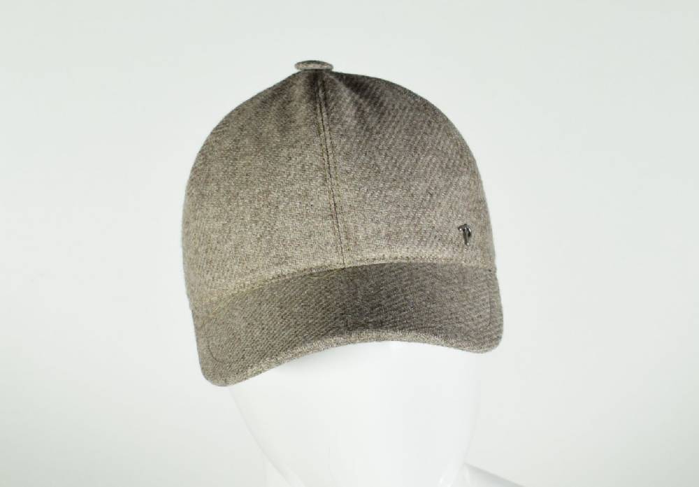 Panizza Berretto baseball panizza tortora in lana shetland Sottocosto