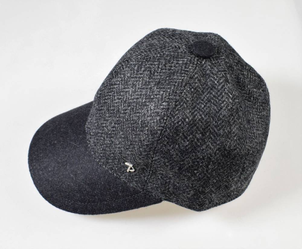 Panizza Berretto baseball panizza grigio spigato in lana shetland Online