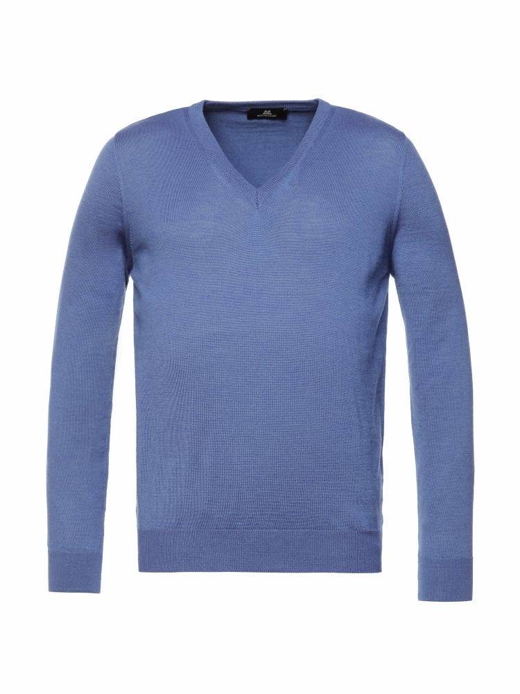 Montechiaro Pullover scollo a v montechiaro in misto lana pettinata modern fit Moda