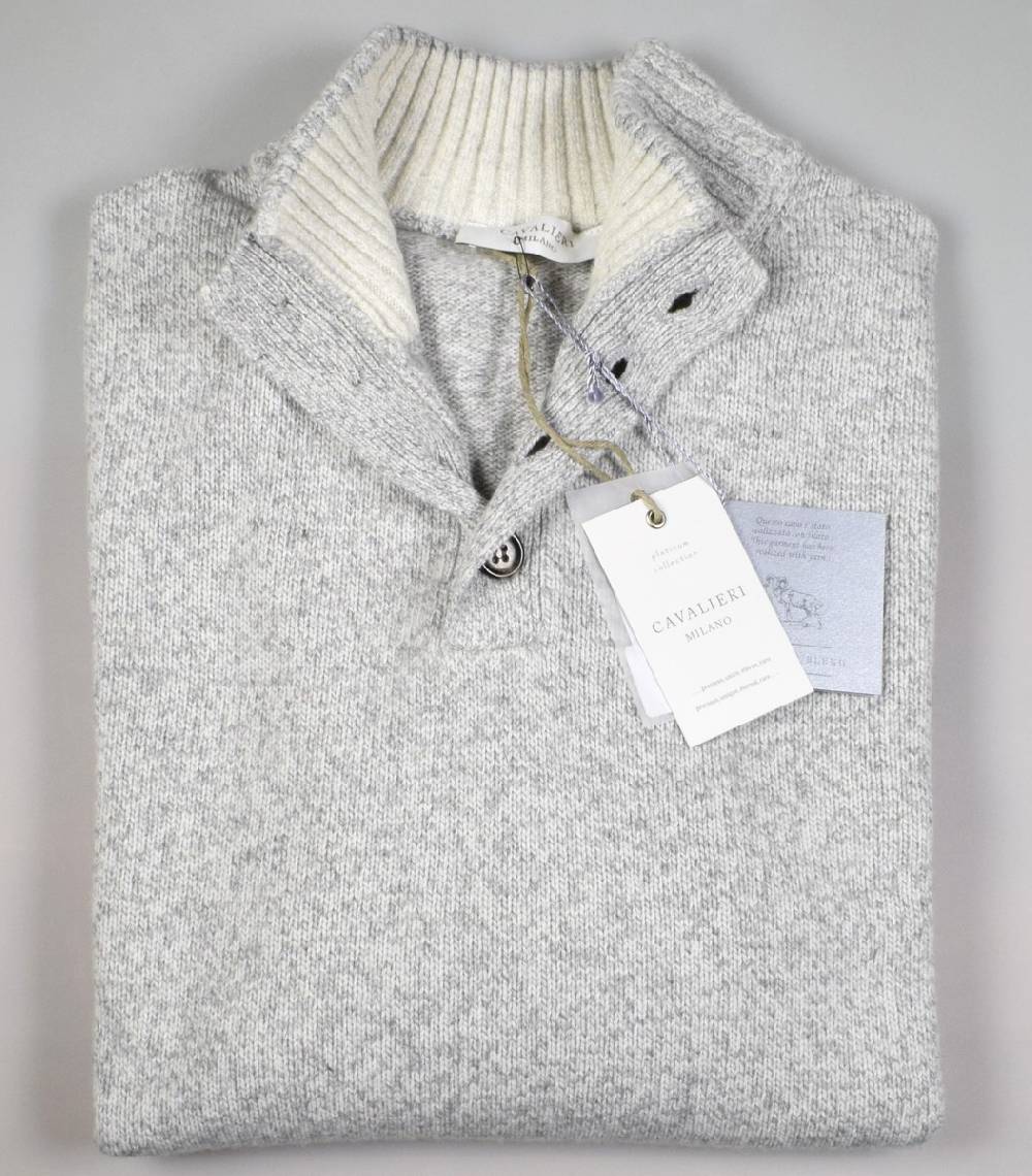 Cavalieri Milano Maglione lupetto con bottoni cavalieri milano misto cashmere In Linea