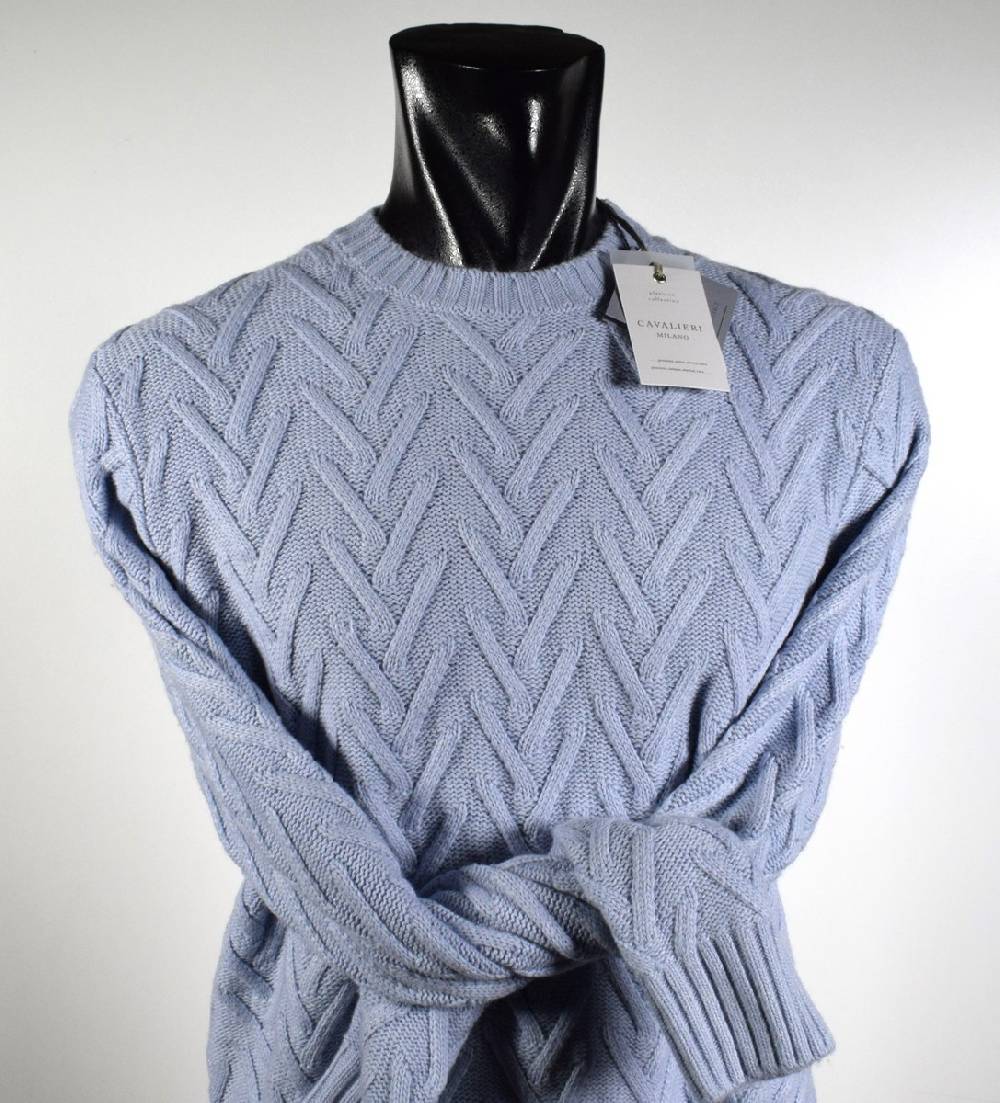 Cavalieri Milano Girocollo cavalieri milano intarsio intrecciato misto cashmere Nuovo