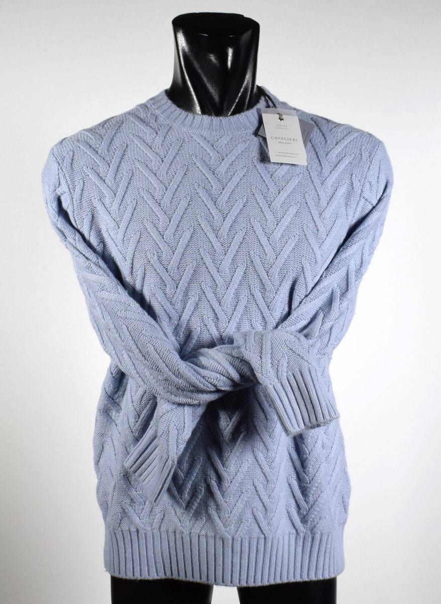 Cavalieri Milano Girocollo cavalieri milano intarsio intrecciato misto cashmere Nuovo