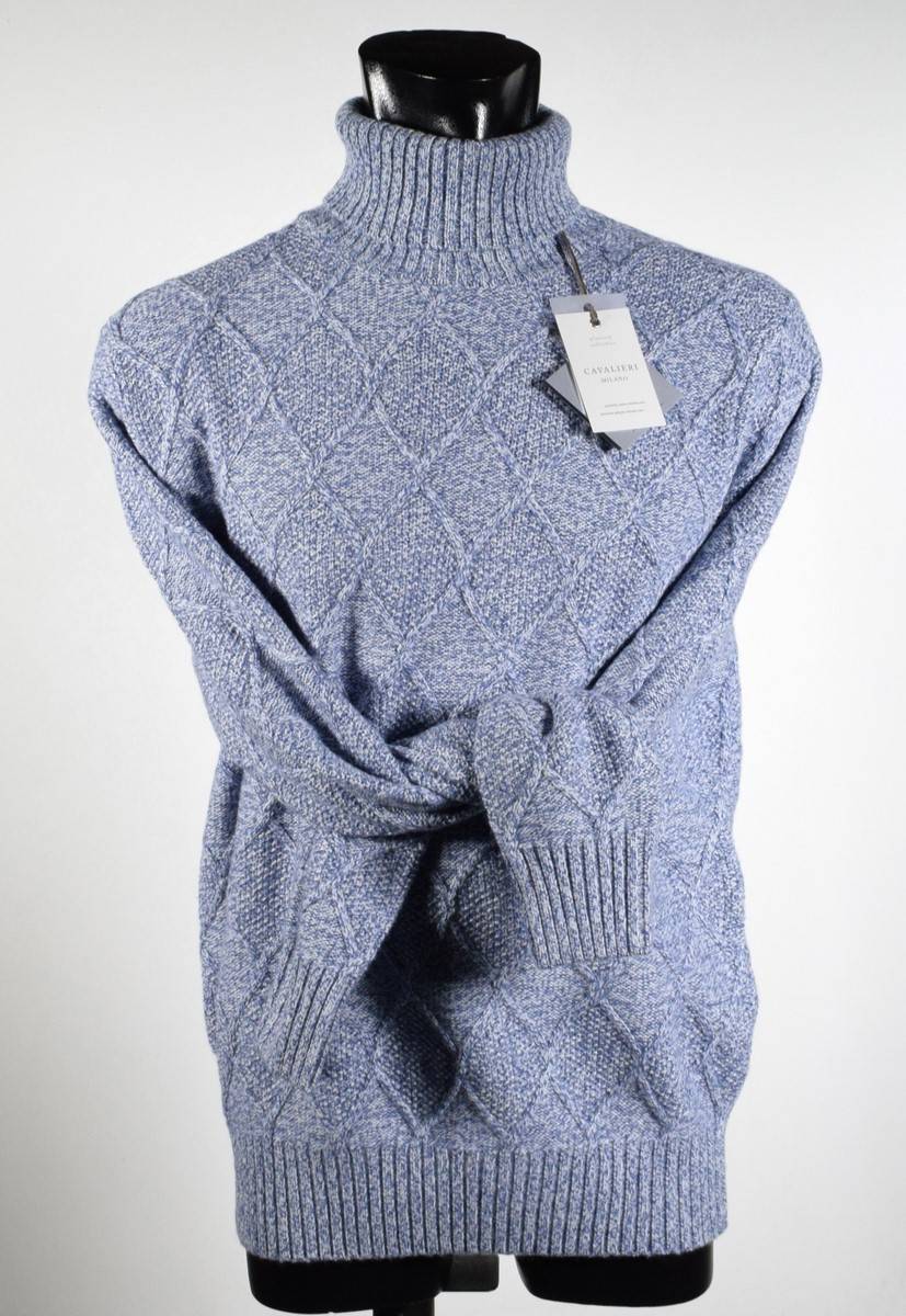 Cavalieri Milano Dolcevita misto cashmere intarsio losanga cavalieri milano Qualità