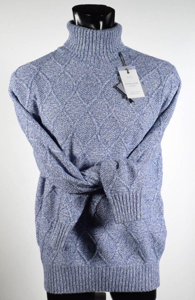 Cavalieri Milano Dolcevita misto cashmere intarsio losanga cavalieri milano Qualità