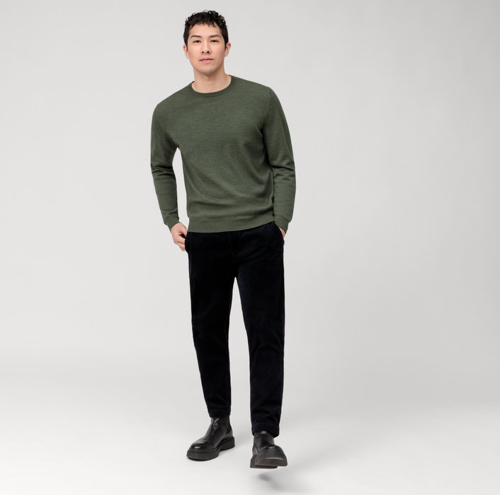 Olymp Girocollo olymp verde lana merinos regular fit Spedizione Gratuita