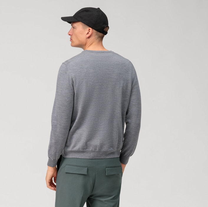 Olymp Girocollo olymp grigio medio lana merinos regular fit Pezzi Unici
