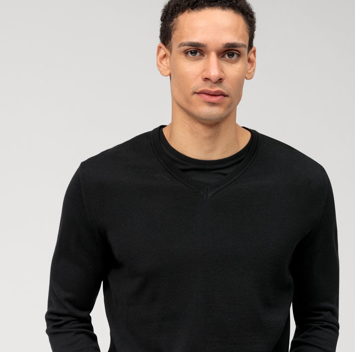 Olymp Pullover scollo a v nero olymp regular fit Acquista Ora