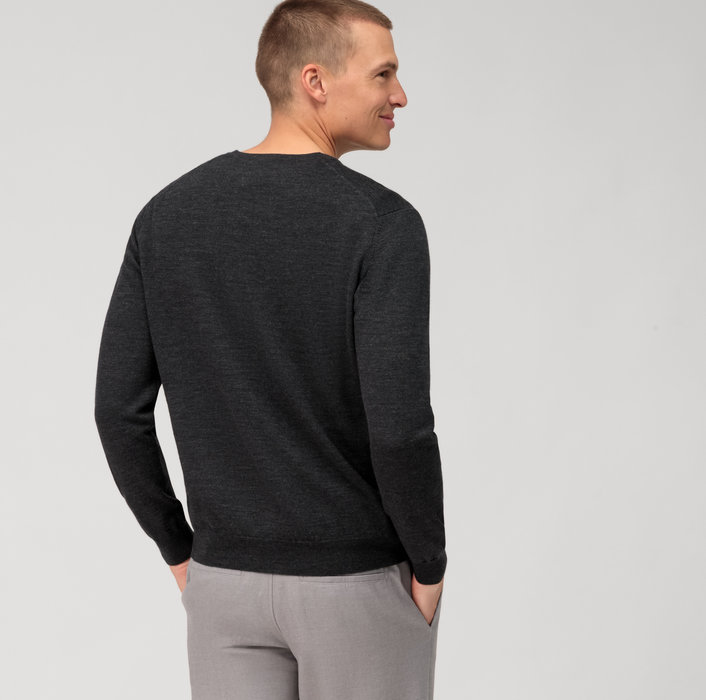 Olymp Pullover scollo a v grigio antracite olymp regular fit Consegna Veloce