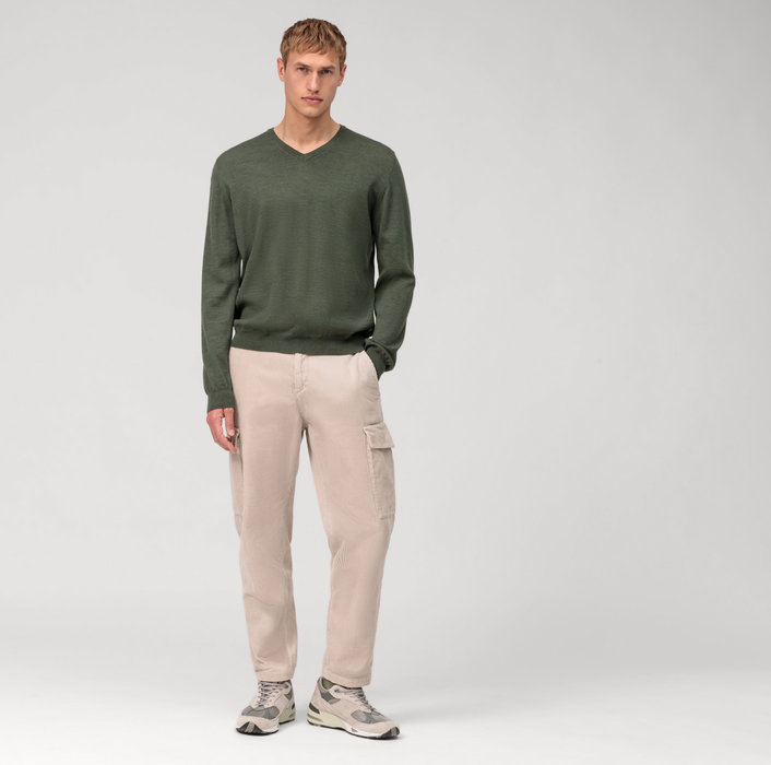 Olymp Pullover scollo a v verde olymp regular fit Promozione Limitata