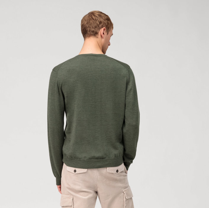 Olymp Pullover scollo a v verde olymp regular fit Promozione Limitata