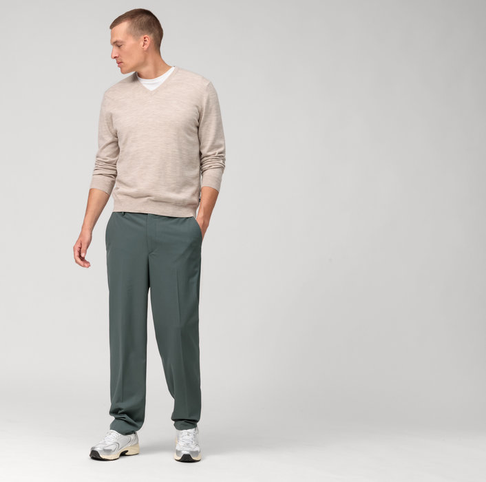 Olymp Pullover scollo a v beige olymp regular fit Fino Al -60%
