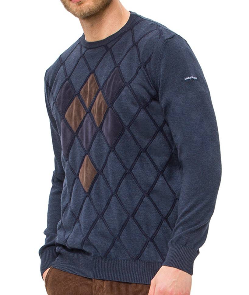 Green Coast Maglia blu girocollo green coast lana merinos zegna baruffa Convenienza