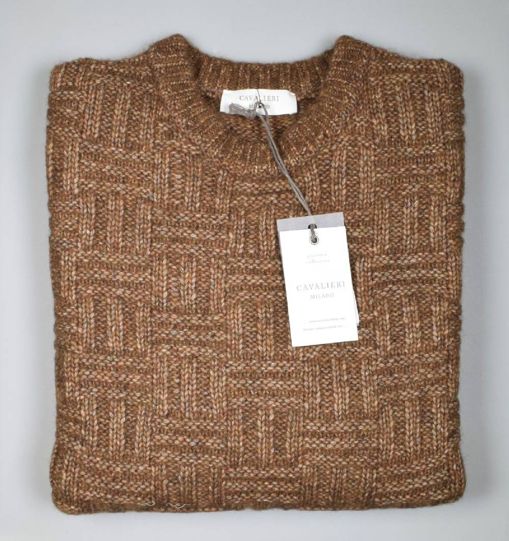 Cavalieri Milano Maglione girocollo cavalieri lana alpaca a coste trasversali Presa