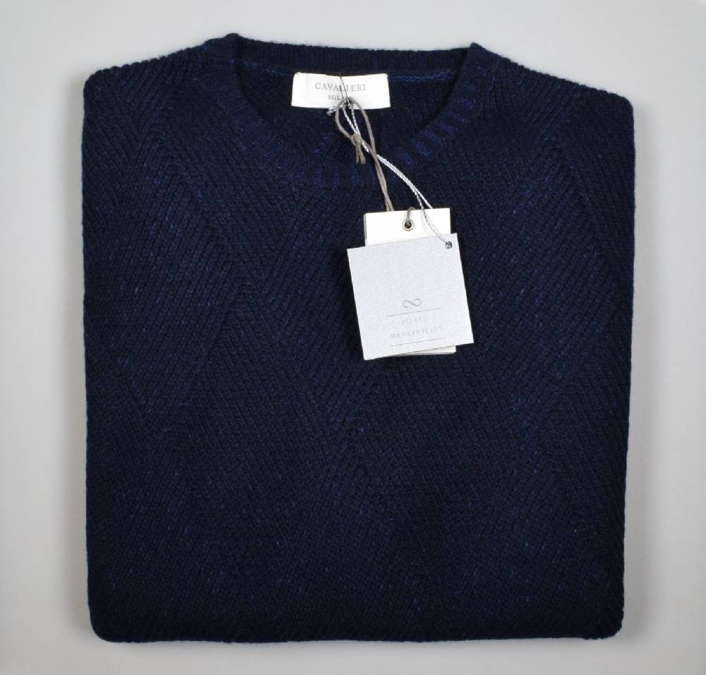 Cavalieri Milano Girocollo intarsio vanisè cavalieri lana cashmere Sconto