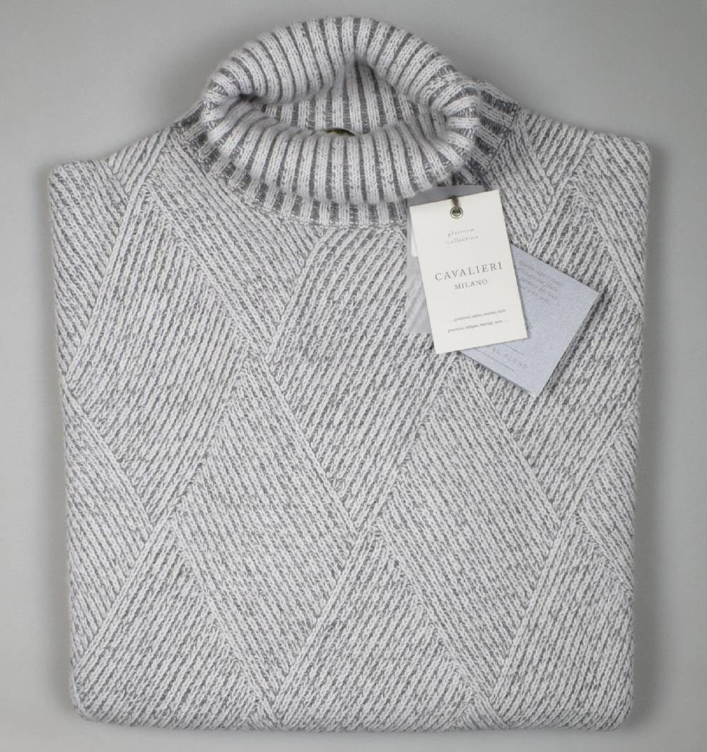Cavalieri Milano Dolcevita intarsio vanisè cavalieri lana cashmere Offerta