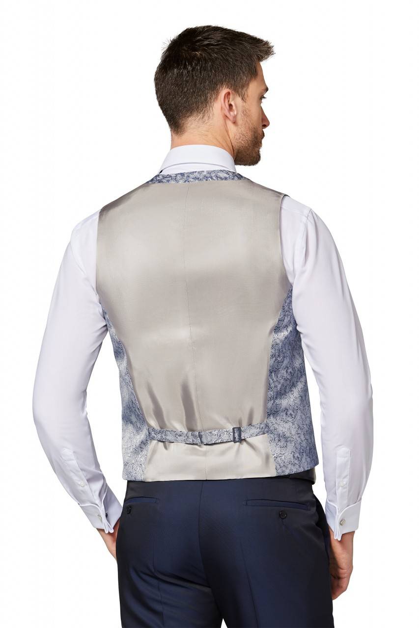 Digel Panciotto elegante cerimonia digel grigio perla con blu Vendita Economica