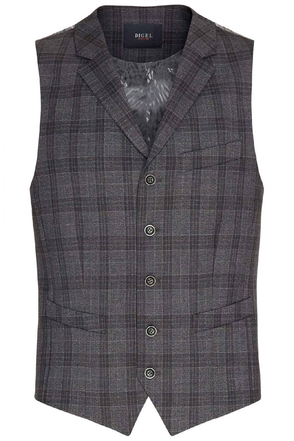 Digel Gilet panciotto moda digel grigio a quadri fantasia principe di galles Saldi Di Fabbrica