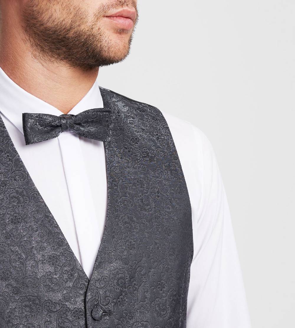 Digel Gilet elegante cerimonia digel grigio scuro in raso Negozio