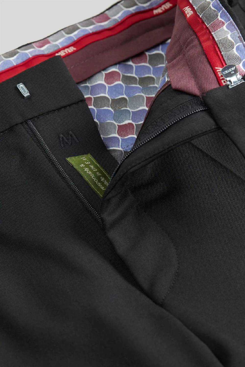 Meyer Pantalone meyer nero in premium soft twill comfort fit Italia