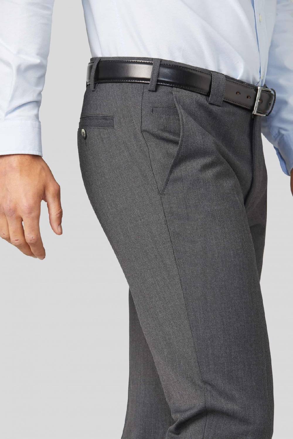 Meyer Pantalone meyer grigio medio in premium soft twill comfort fit 2025