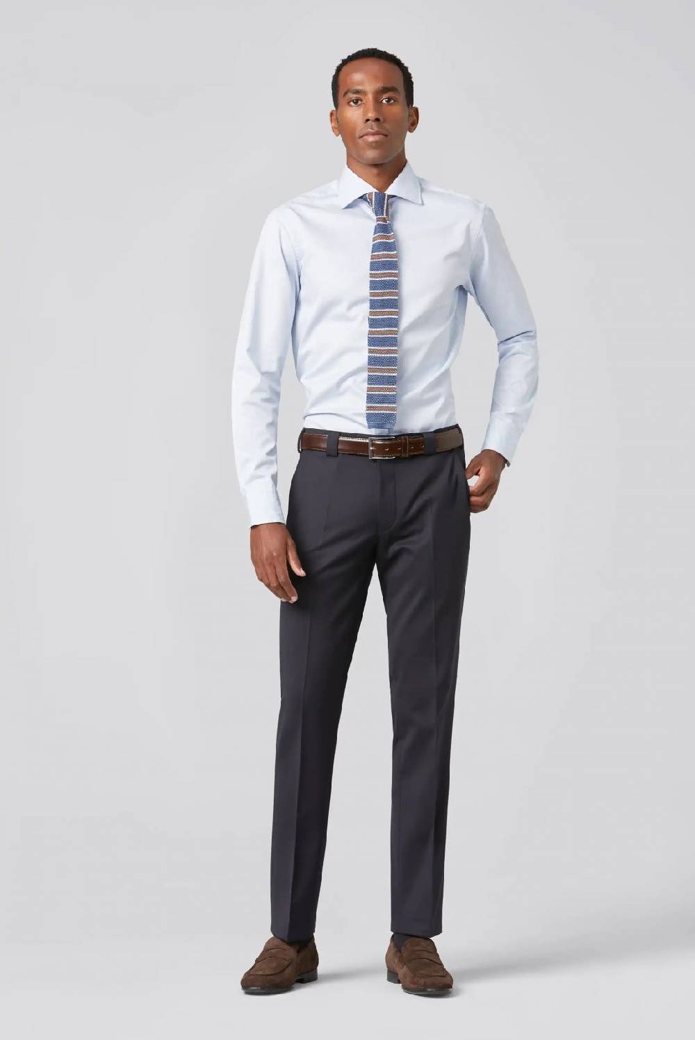 Meyer Pantalone meyer blu in premium soft twill comfort fit Nuovo