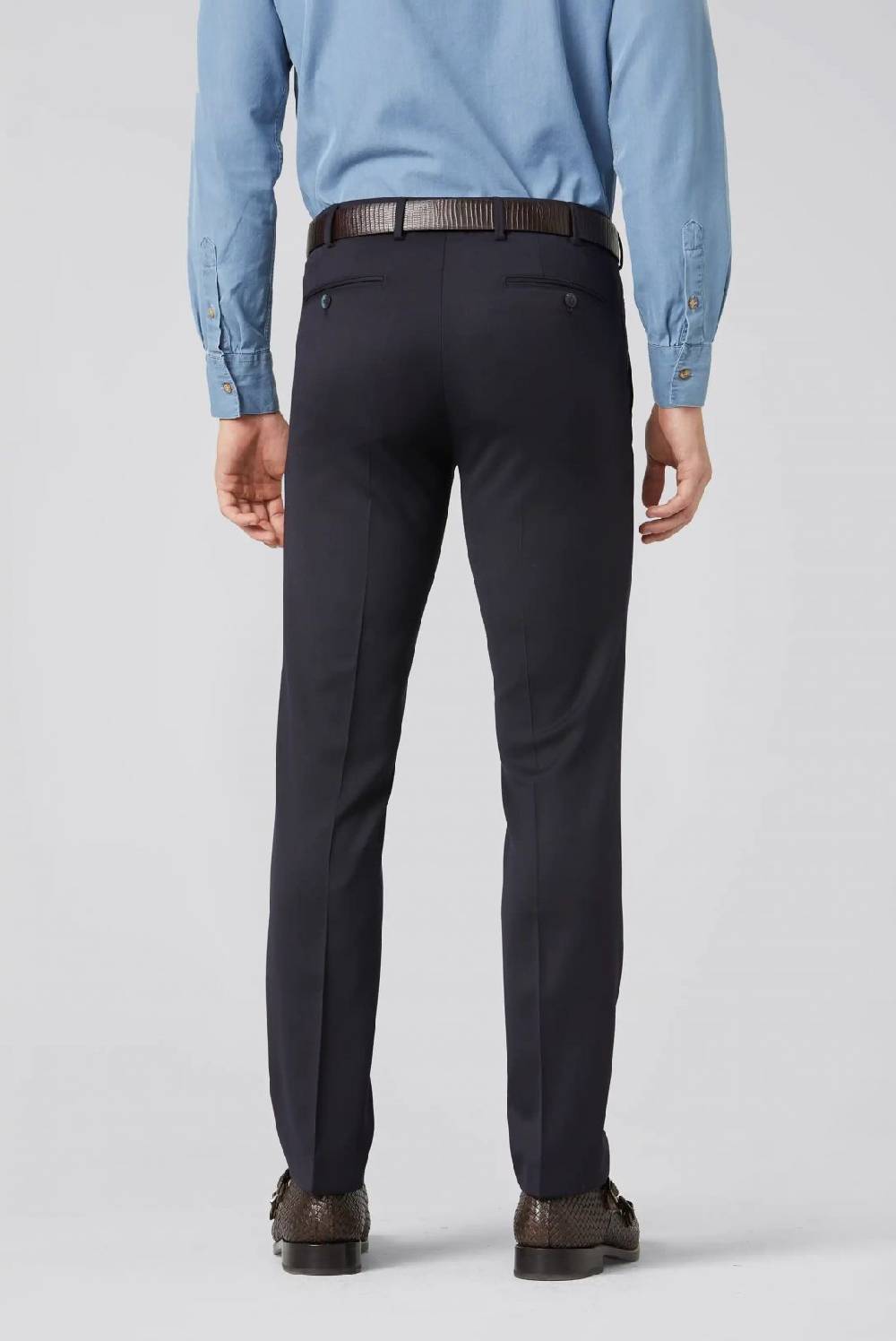 Meyer Pantalone meyer blu in twill teflon stretch Qualità