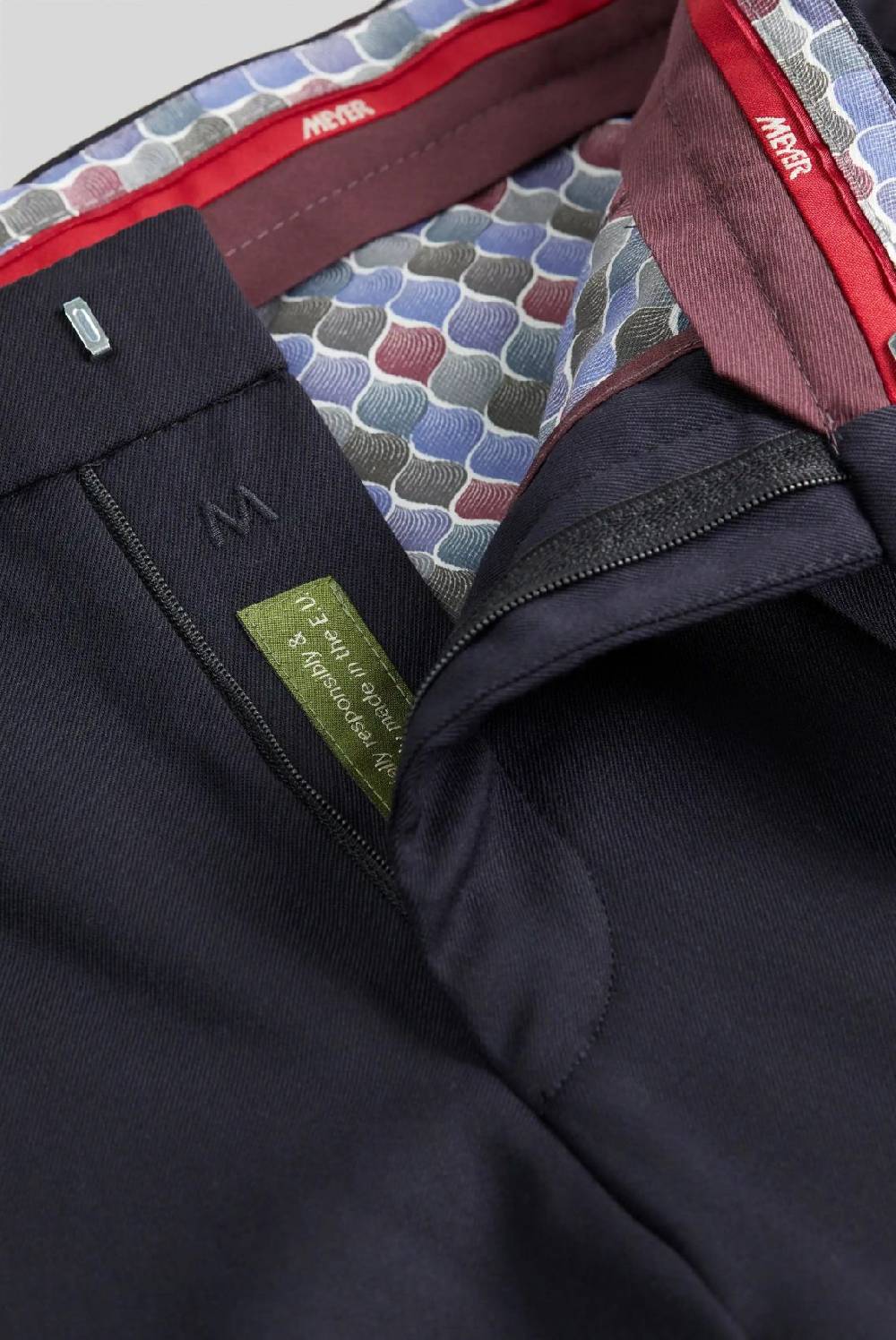 Meyer Pantalone meyer blu in twill teflon stretch Qualità