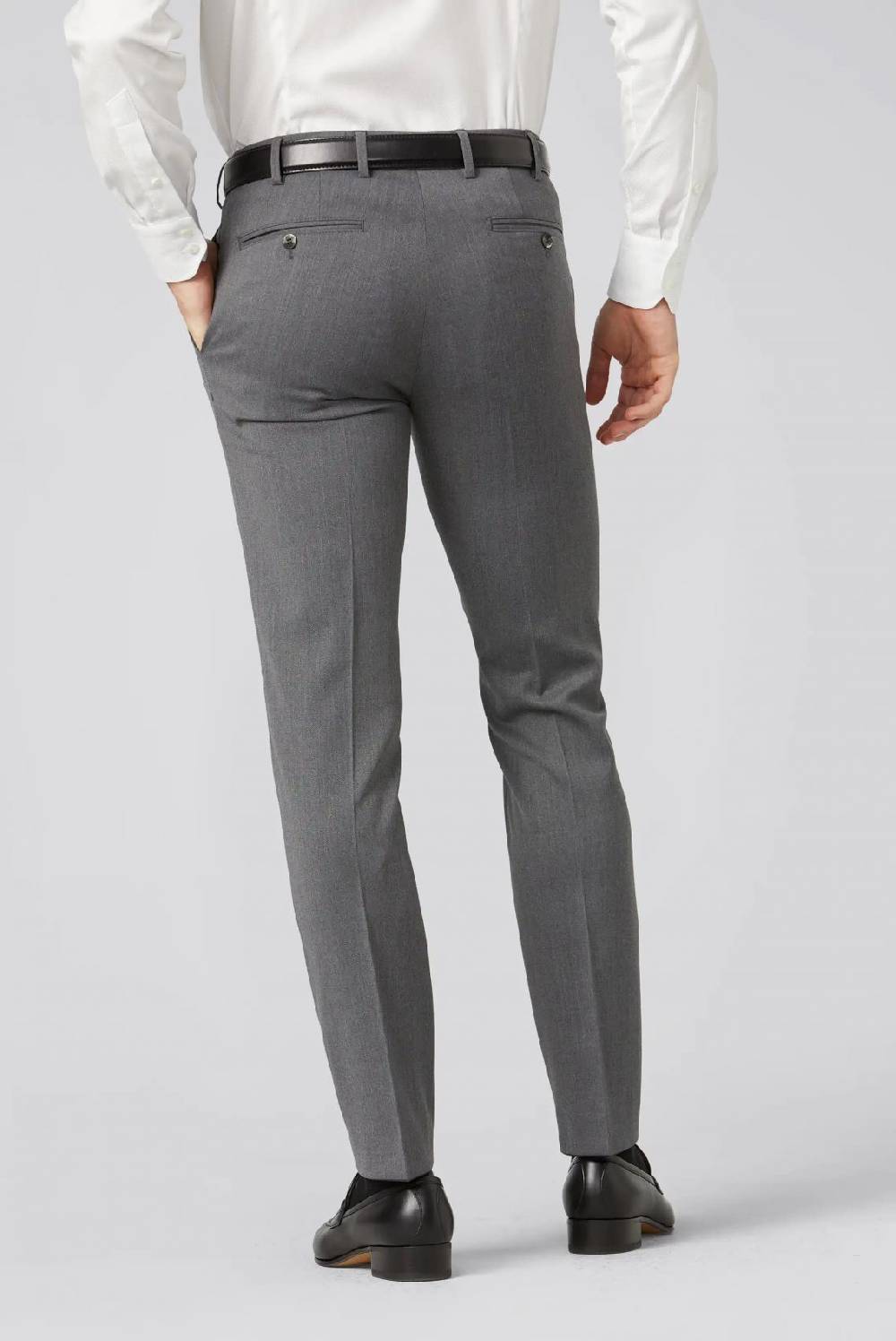 Meyer Pantalone meyer grigio medio in twill teflon stretch Promozione